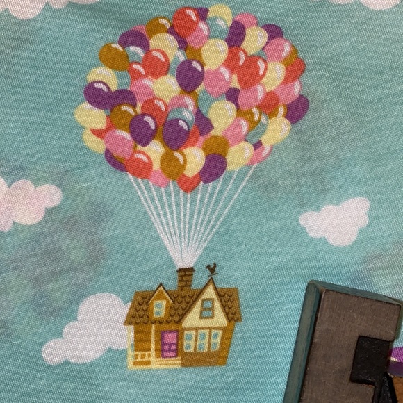 DISNEY “UP” Motif Women’s Ruffle Edged Sleep Shorts in Mist Mint - Picture 5 of 8